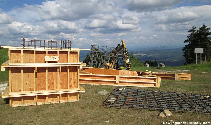 Forms and rebar for the new lift in July 2014