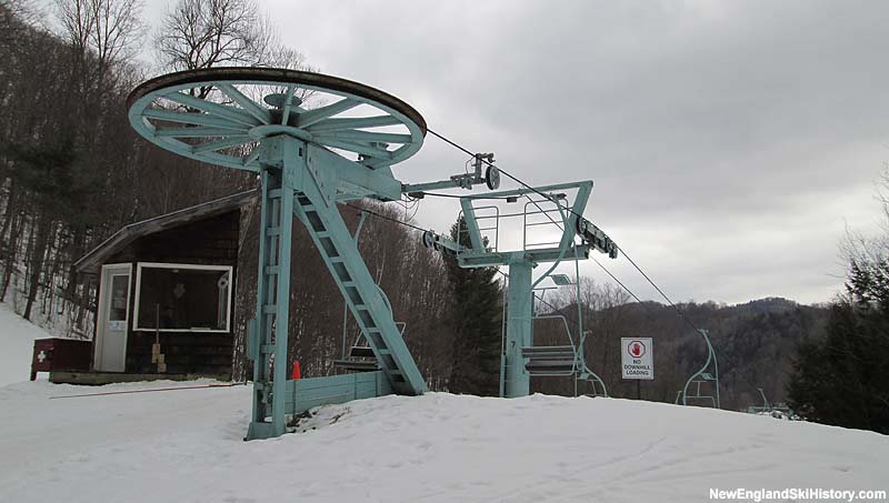 The 1,600 Foot Double Chair top terminal in 2014