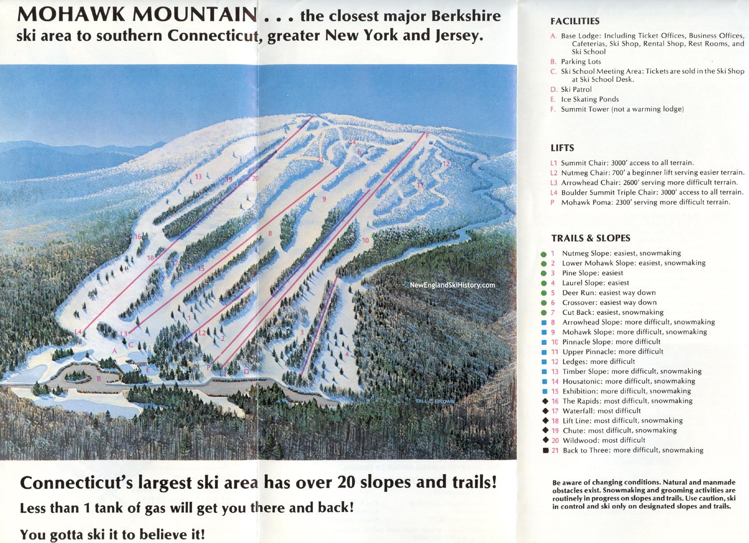- 2018/19 MOHAWK MT 2 SKI AREA MINT NEVER USED CONDITION CT TRAIL MAPS 