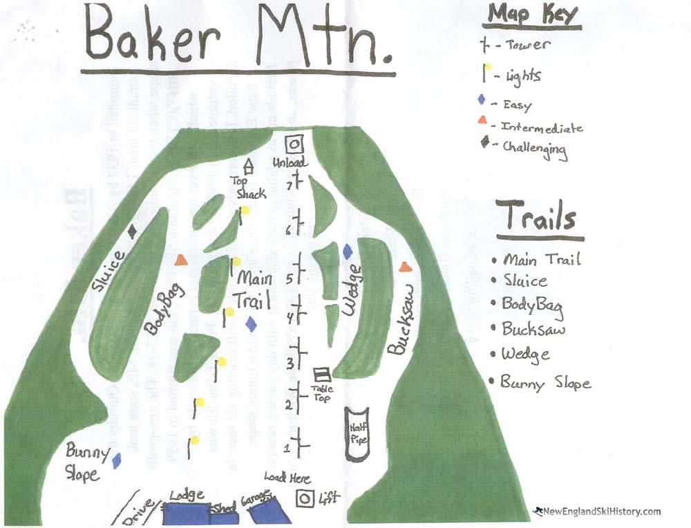 2017-18 Baker Mountain Trail Map