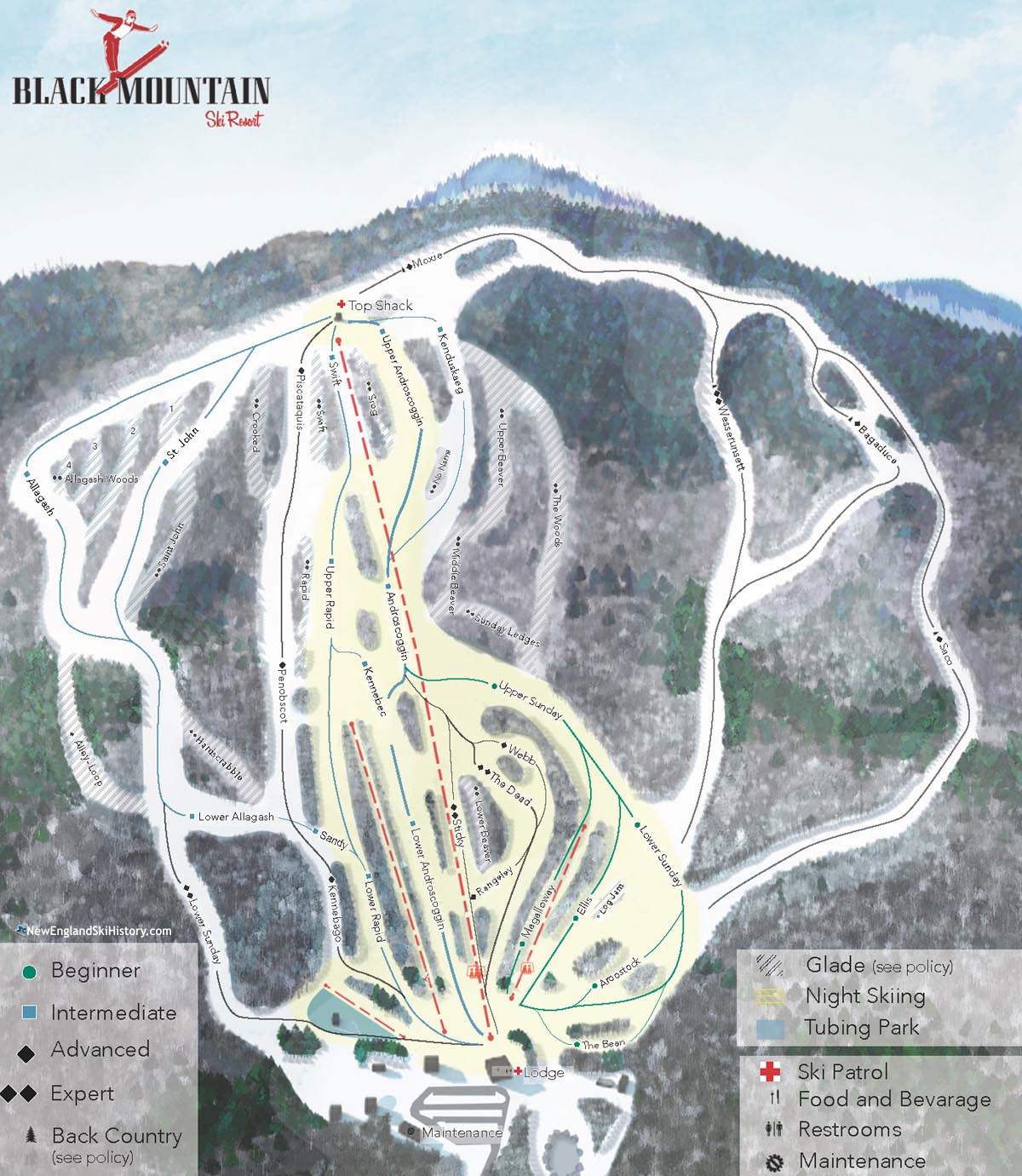 2016-17 Black Mountain Trail Map