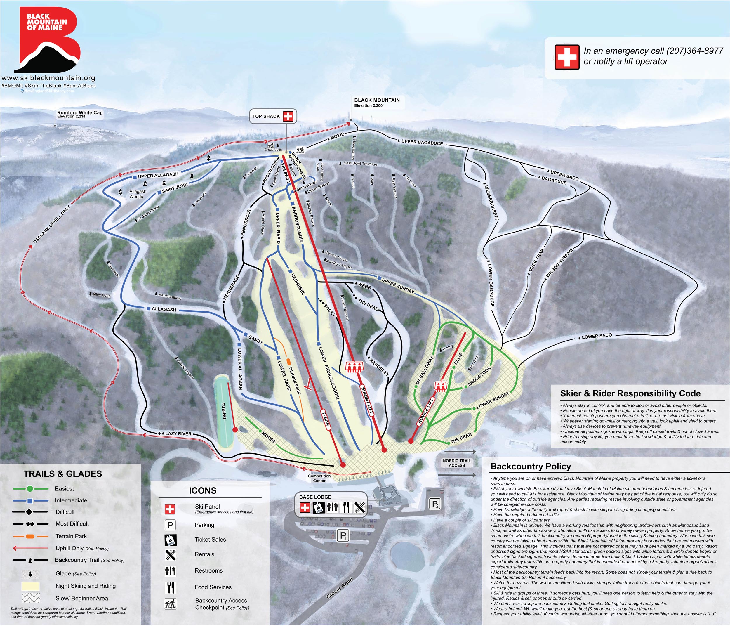 2020-21 Black Mountain Trail Map