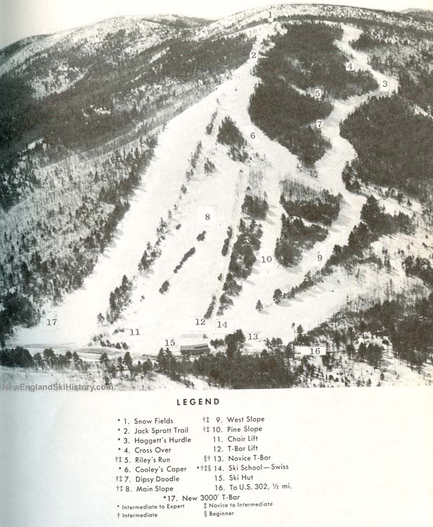 1963-64 Pleasant Mountain Trail Map - New England Ski Map Database ...