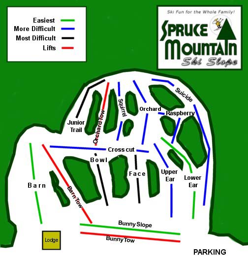 2016-17 Spruce Mountain Trail Map