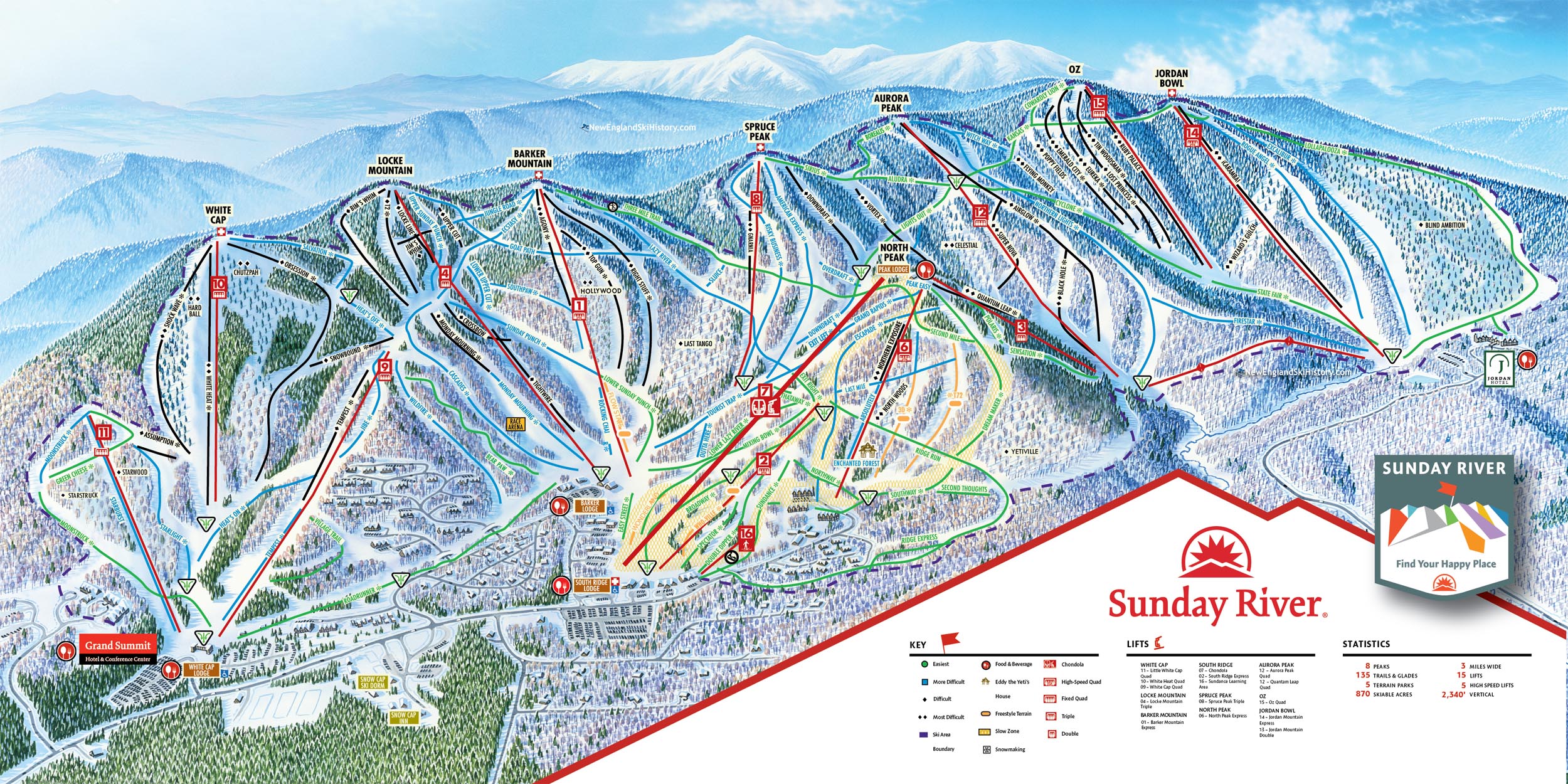 2018-19 Sunday River Trail Map