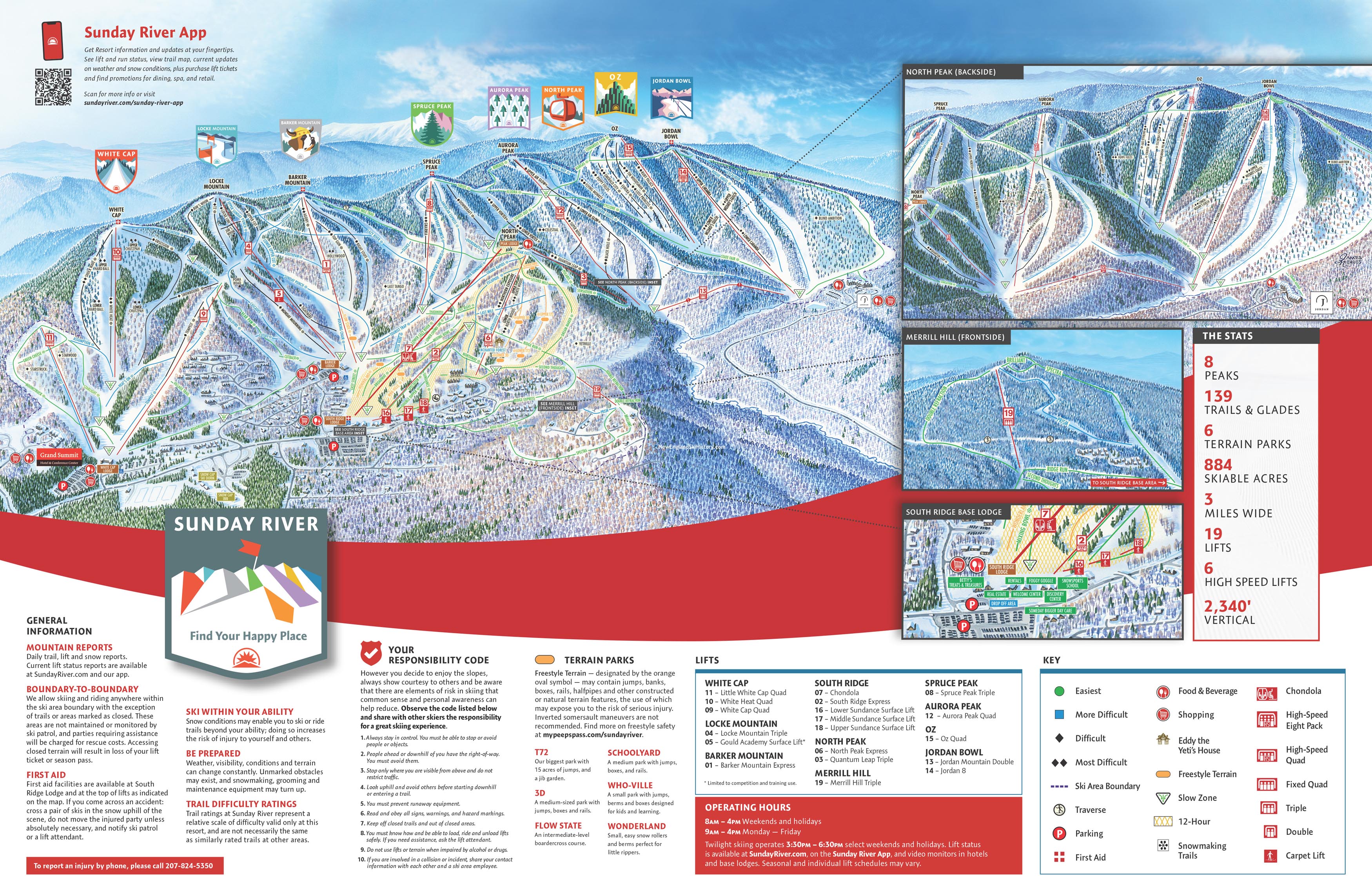 2022-23 Sunday River Trail Map