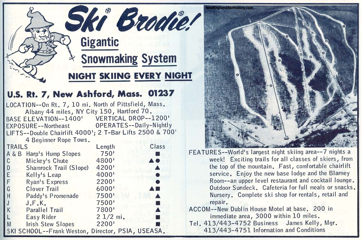 1967-68 Brodie Mountain Trail Map - New England Ski Map Database ...