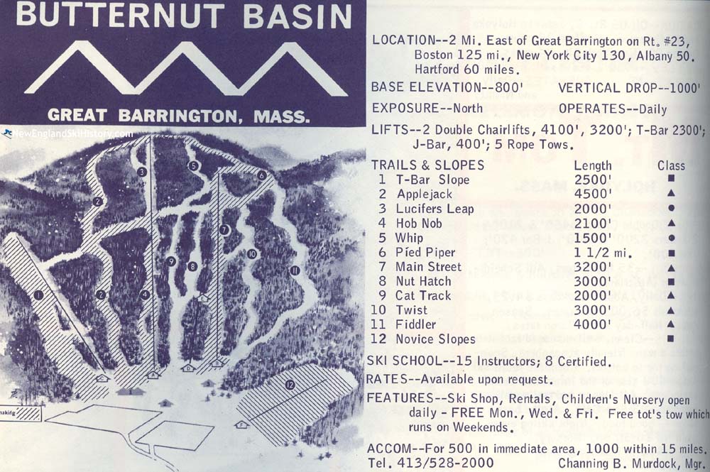 1968-69 Butternut Trail Map - New England Ski Map Database ...