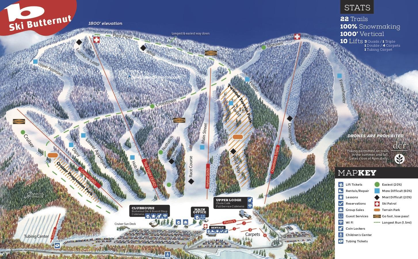 2022-23 Ski Butternut Trail Map