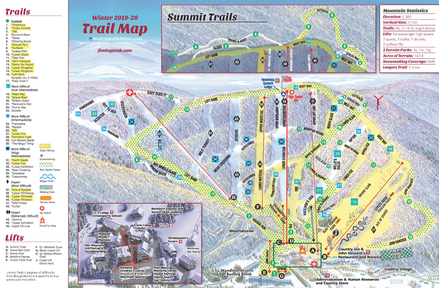2019-20 Jiminy Peak Trail Map
