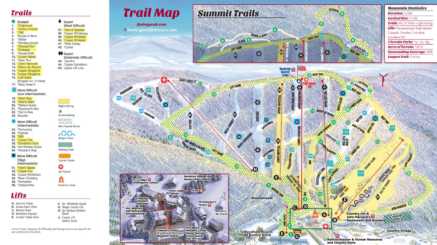 2021-22 Jiminy Peak Trail Map