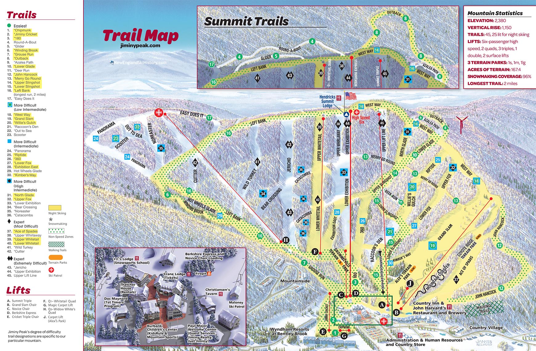 2023-24 Jiminy Peak Trail Map