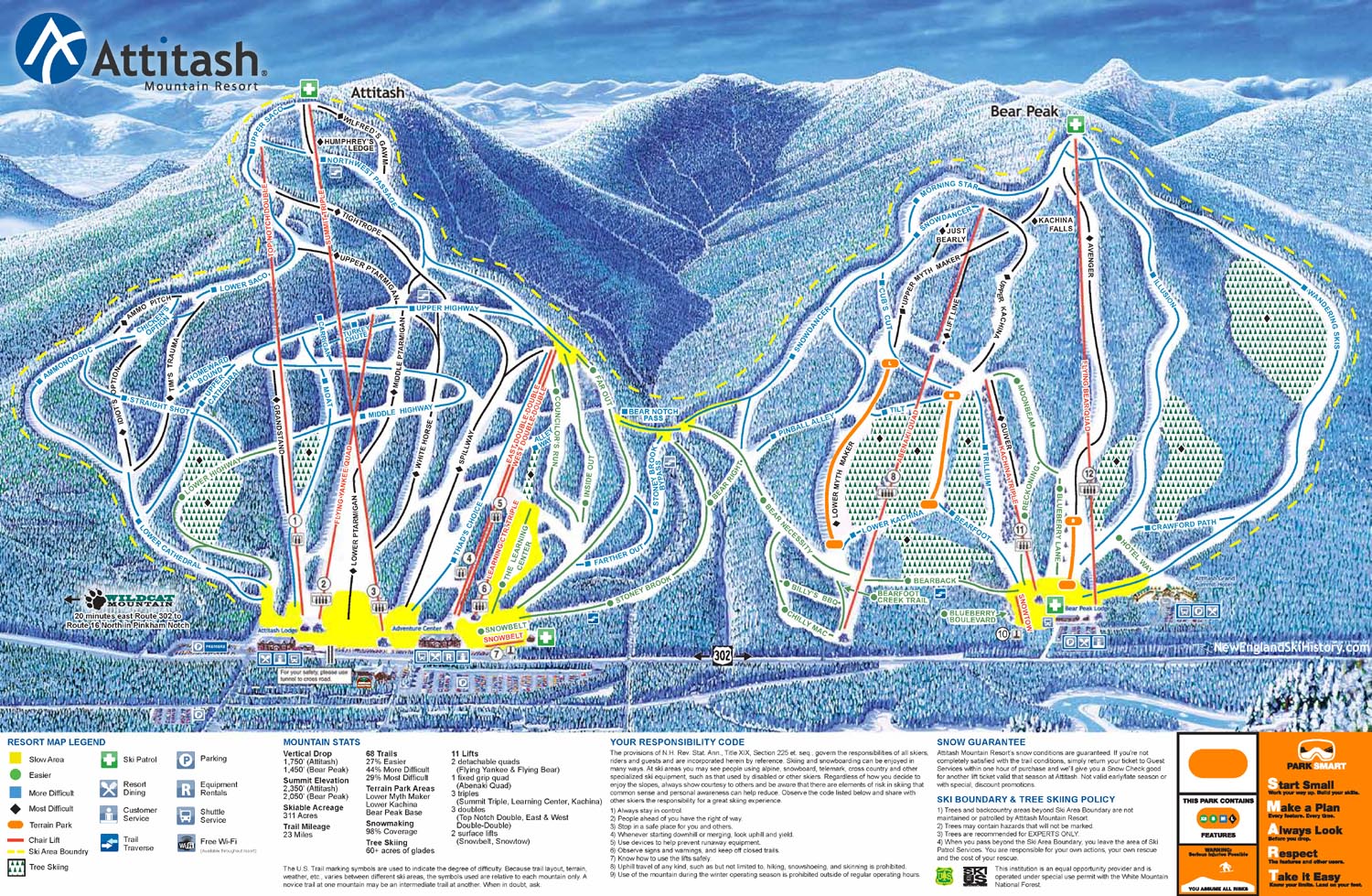 2016-17 Attitash Trail Map