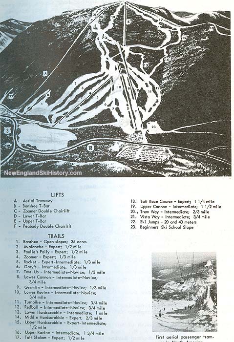 1962-63 Cannon Mountain Trail Map - New England Ski Map Database ...