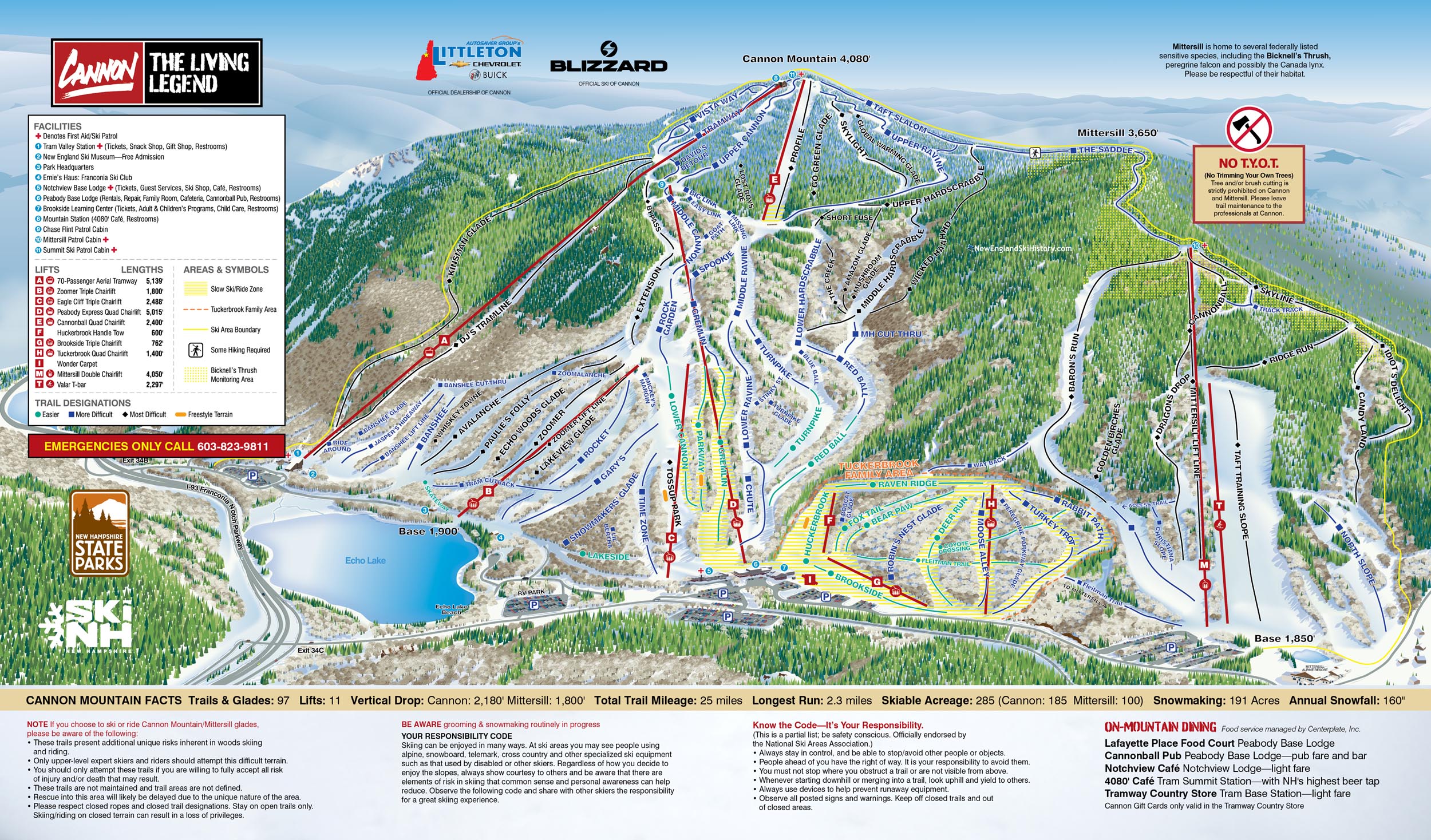 2020-21 Cannon Mountain Trail Map