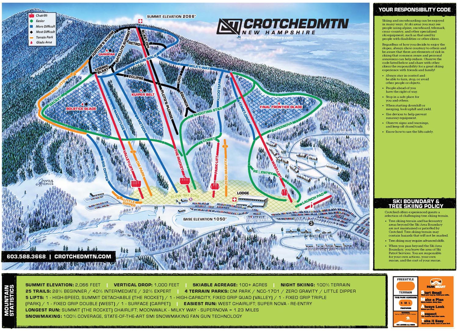 2020-21 Crotched Mountain Trail Map