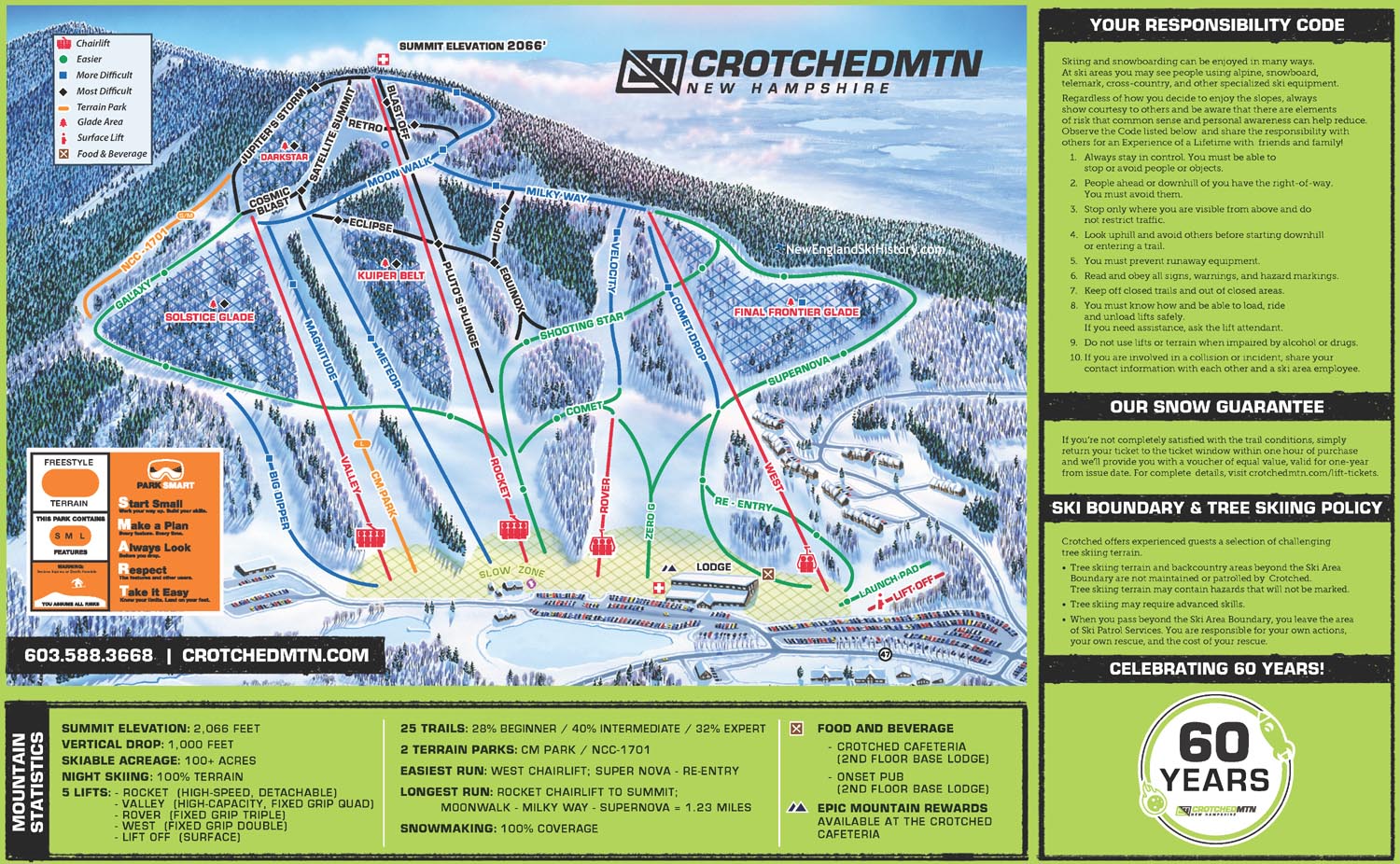 2023-24 Crotched Mountain Trail Map