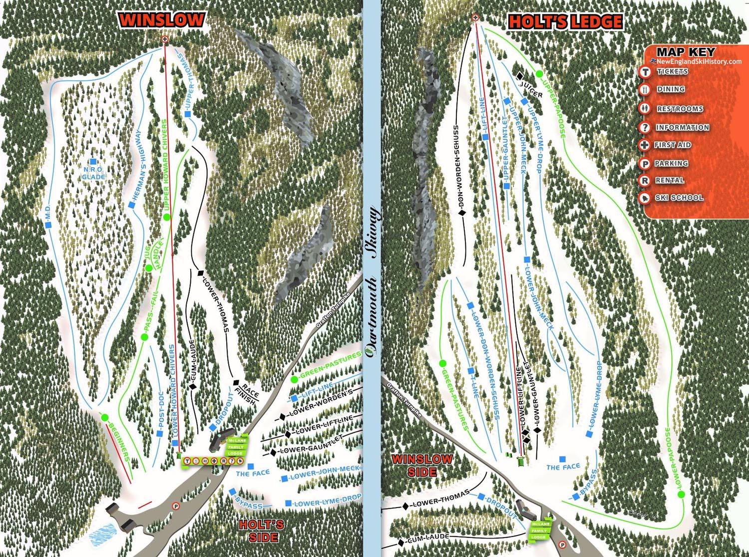 2020-21 Dartmouth Skiway Trail Map