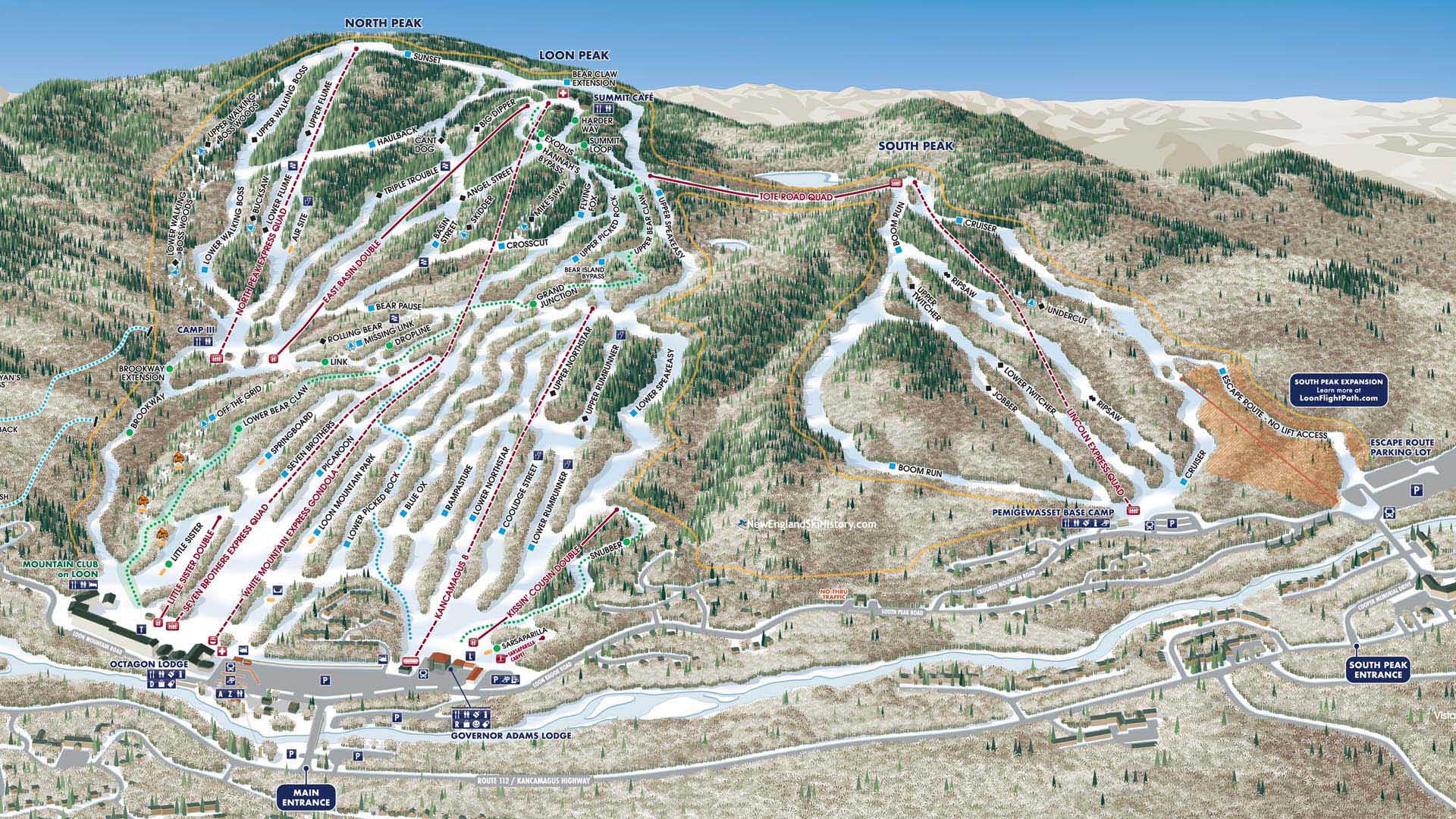 2022-23 Loon Mountain Trail Map