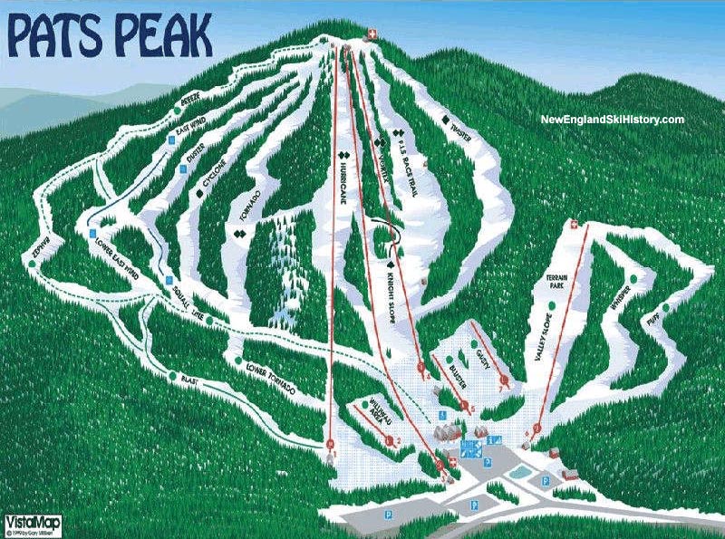 Pats Peak Trail Map 1999-00 Pats Peak Trail Map - New England Ski Map Database -  Newenglandskihistory.com
