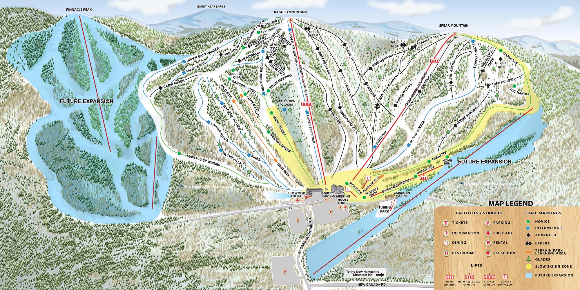 2019-20 Ragged Mountain Trail Map. 