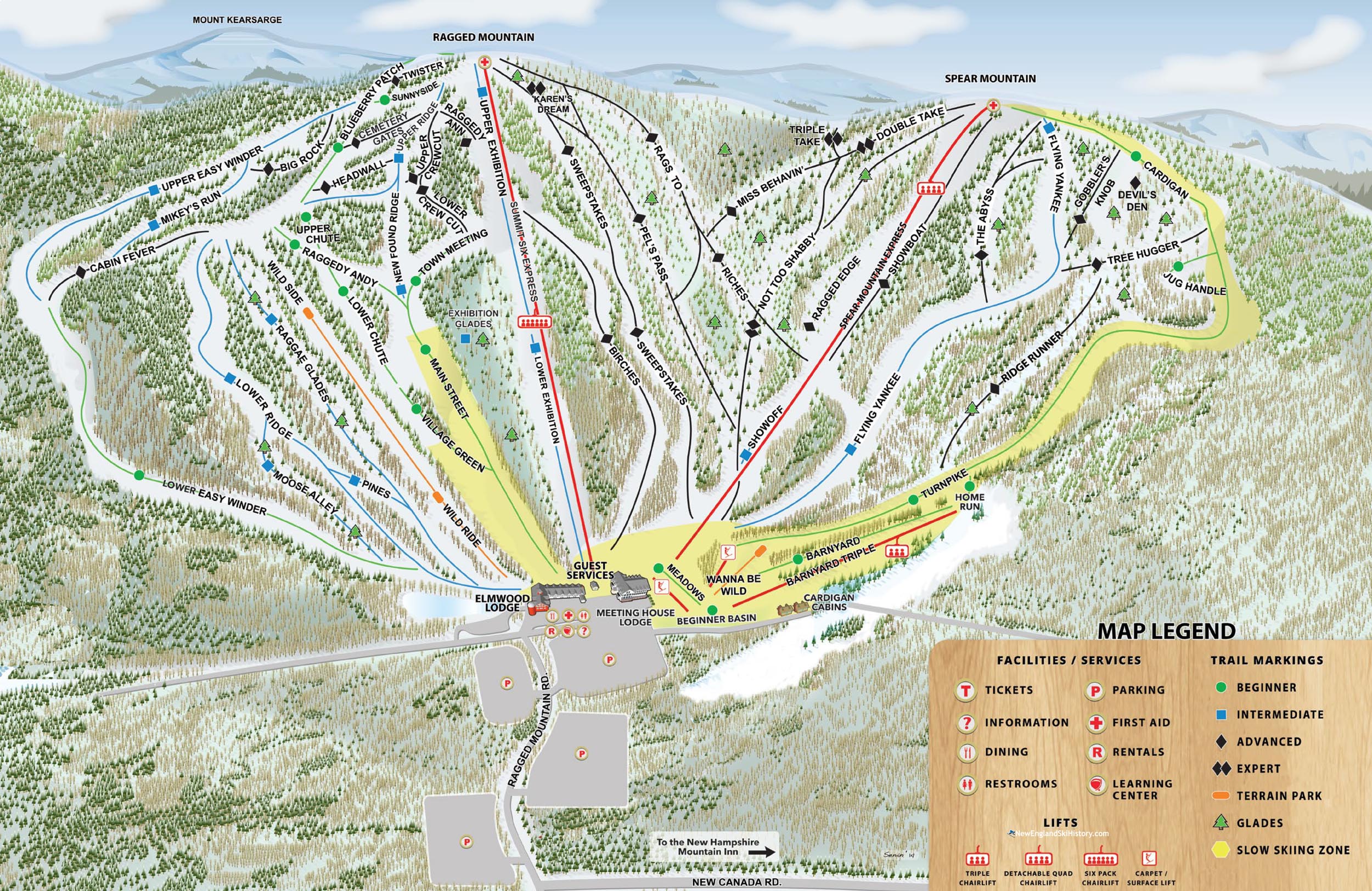 2022-23 Ragged Mountain Trail Map