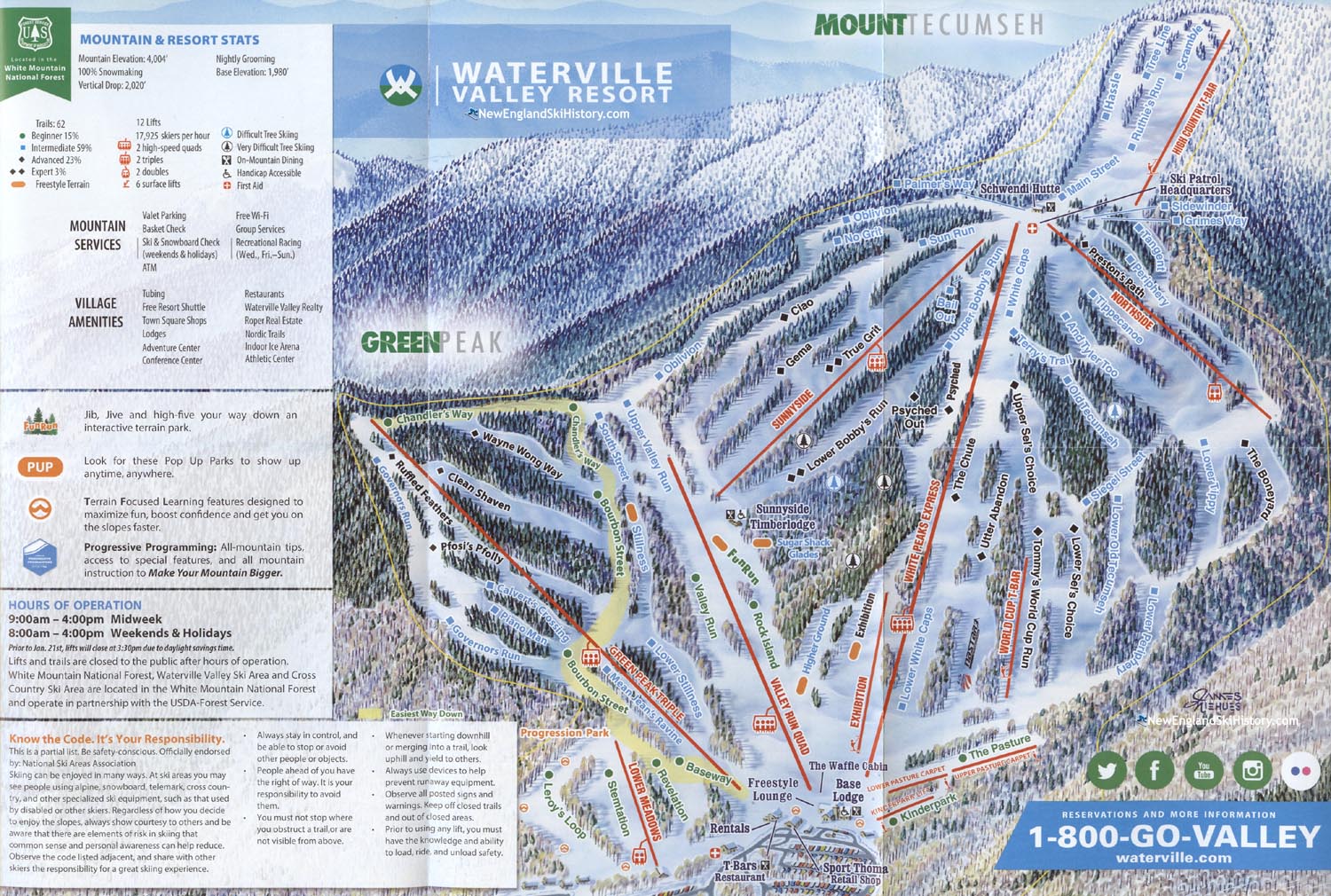 2018-19 Waterville Valley Trail Map