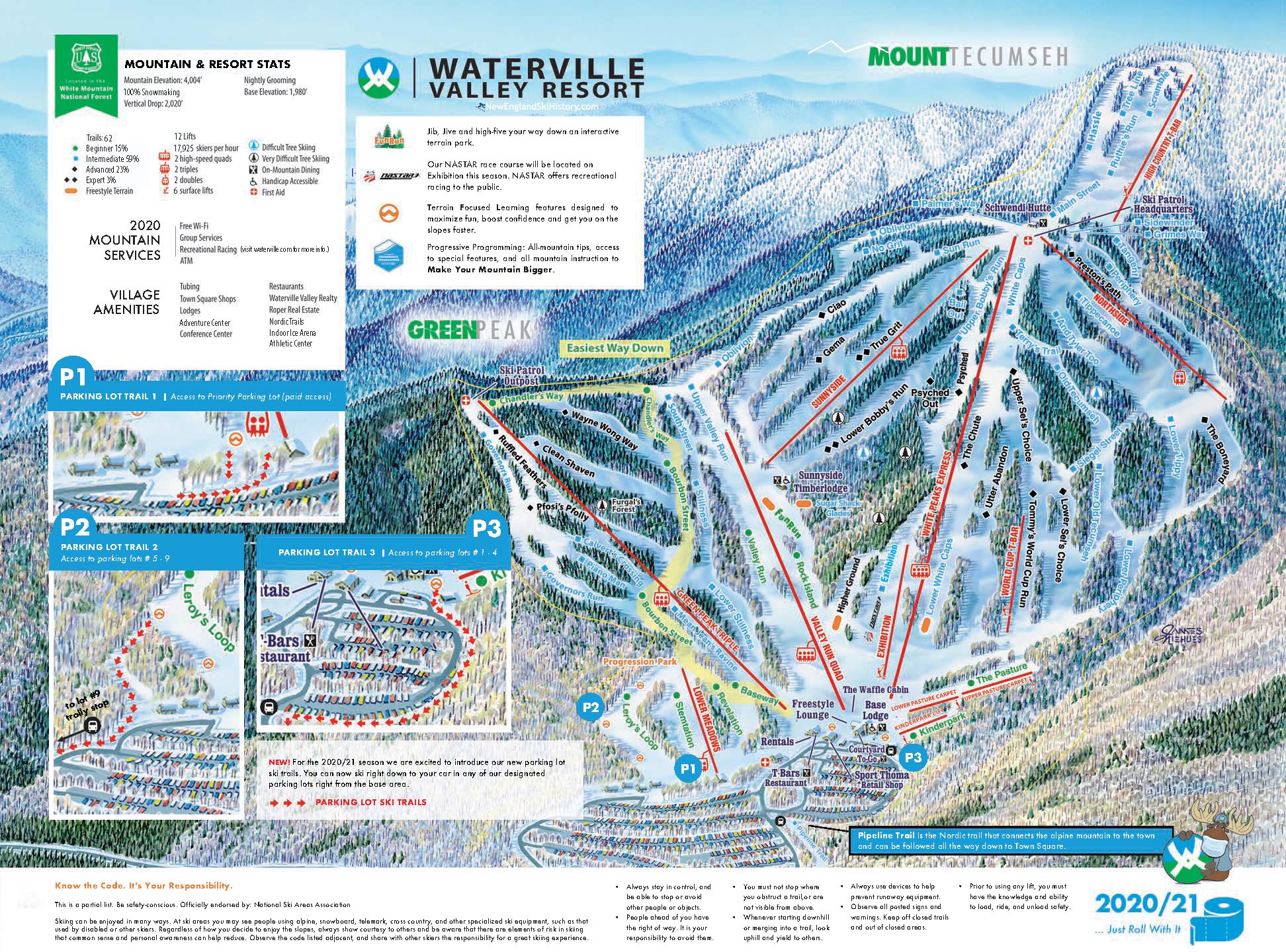 2020-21 Waterville Valley Trail Map