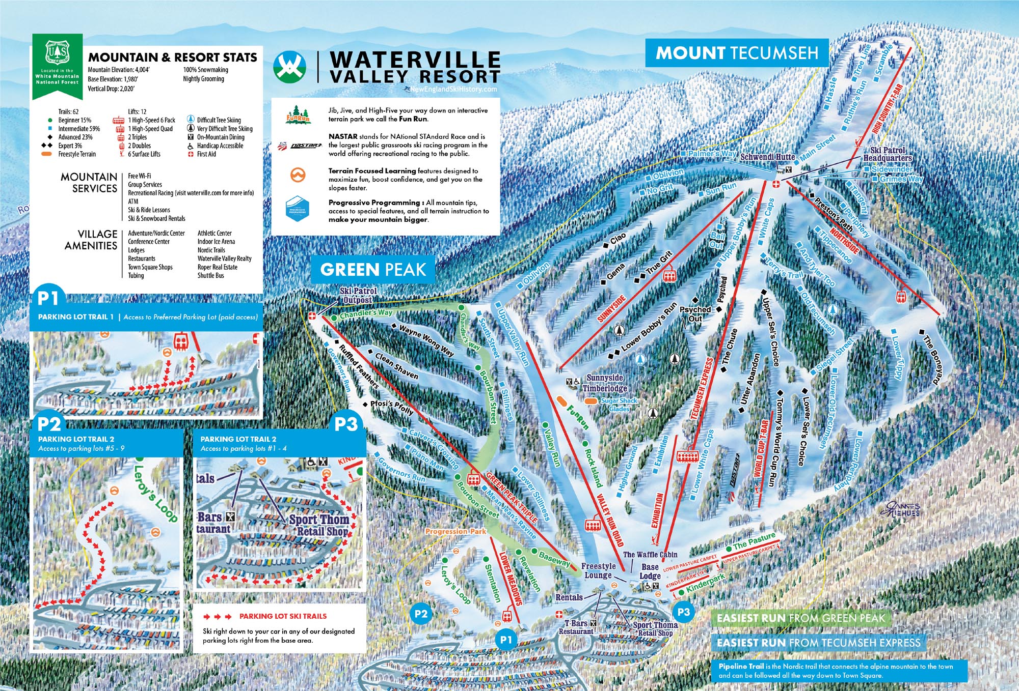 2022-23 Waterville Valley Trail Map