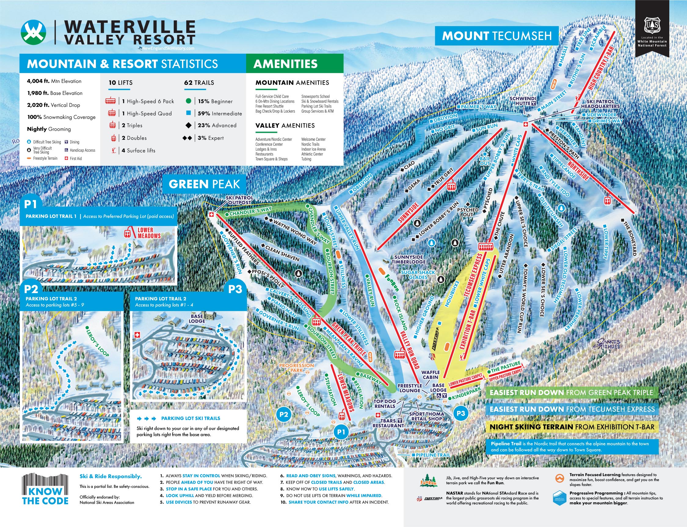 2025-26 Waterville Valley Trail Map