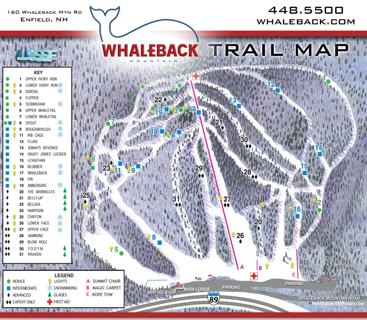 2016-17 Whaleback Trail Map