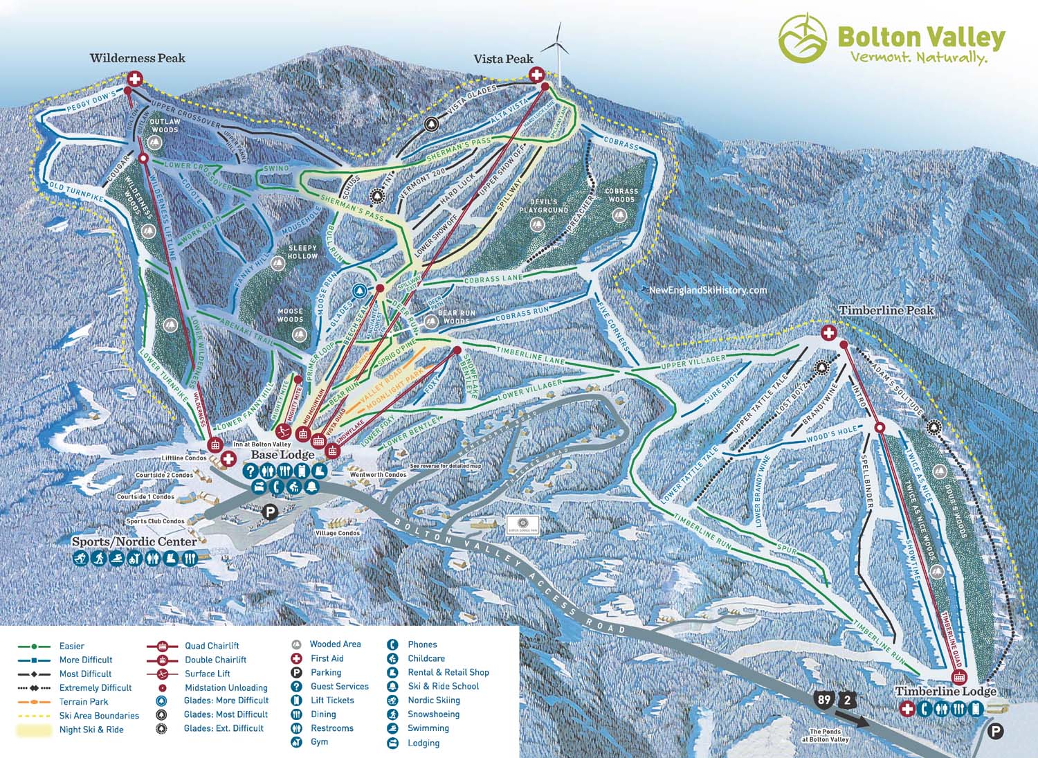 2016-17 Bolton Valley Trail Map