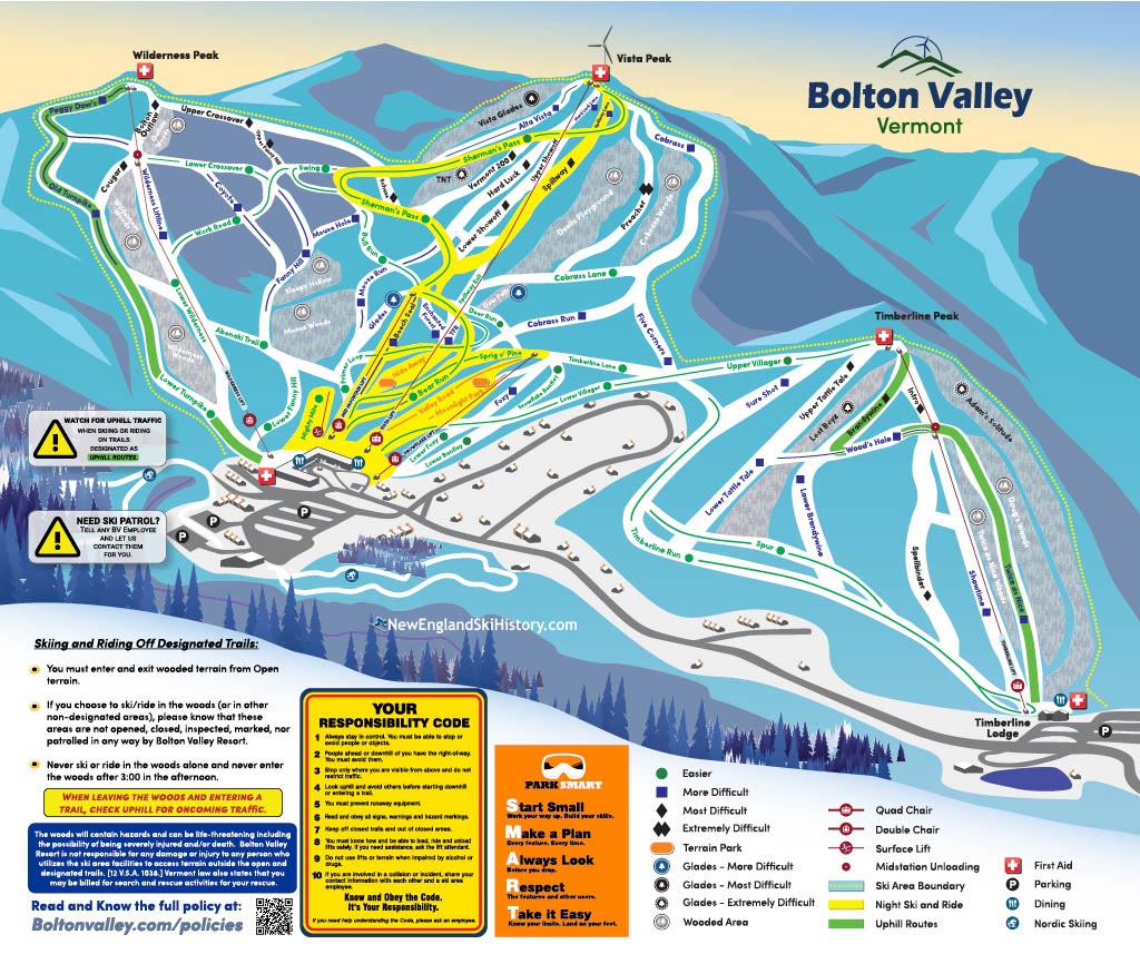 2022-23 Bolton Valley Trail Map