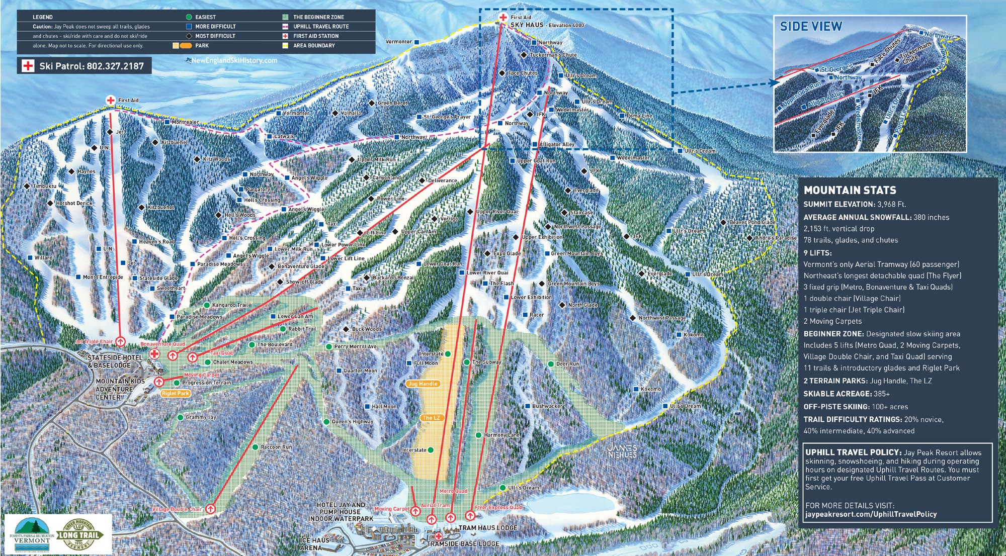 2016-17 Jay Peak Trail Map