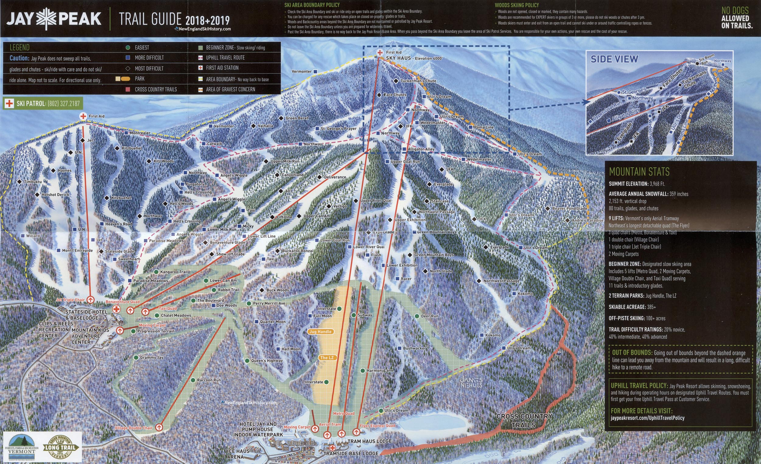 2018-19 Jay Peak Trail Map