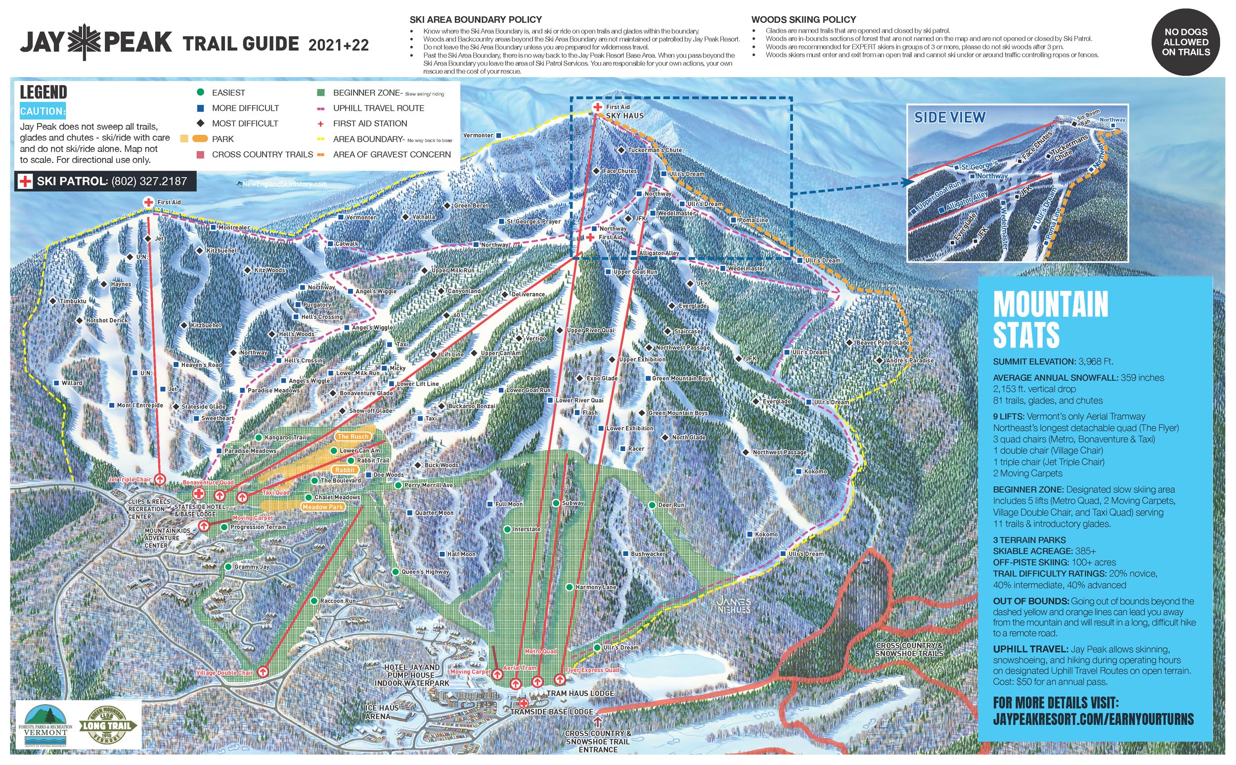 2021-22 Jay Peak Trail Map