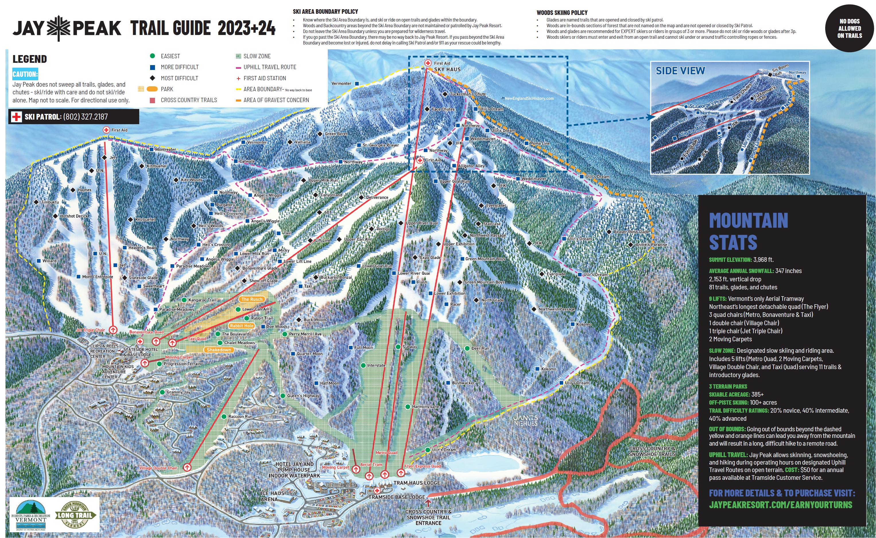 2023-24 Jay Peak Trail Map