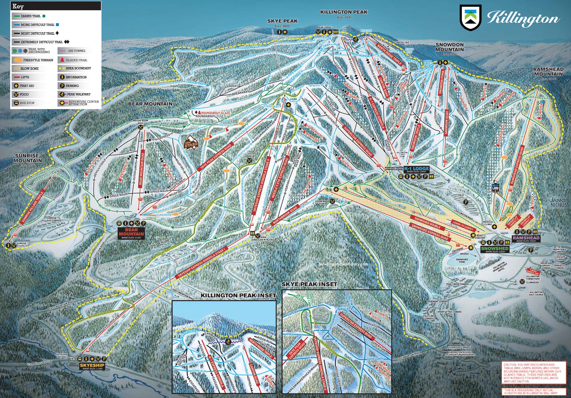 2016-17 Killington Trail Map