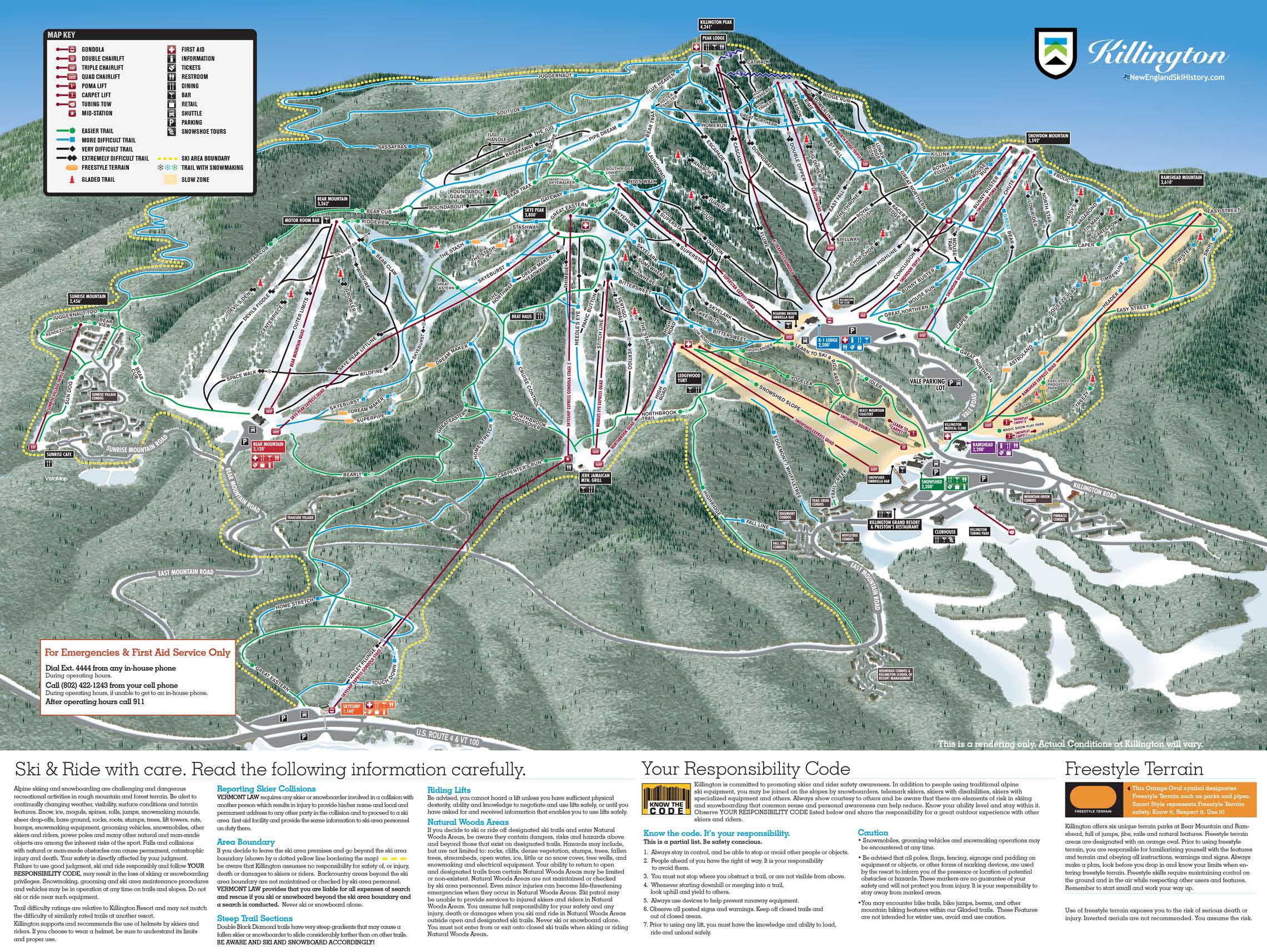 2017-18 Killington Trail Map