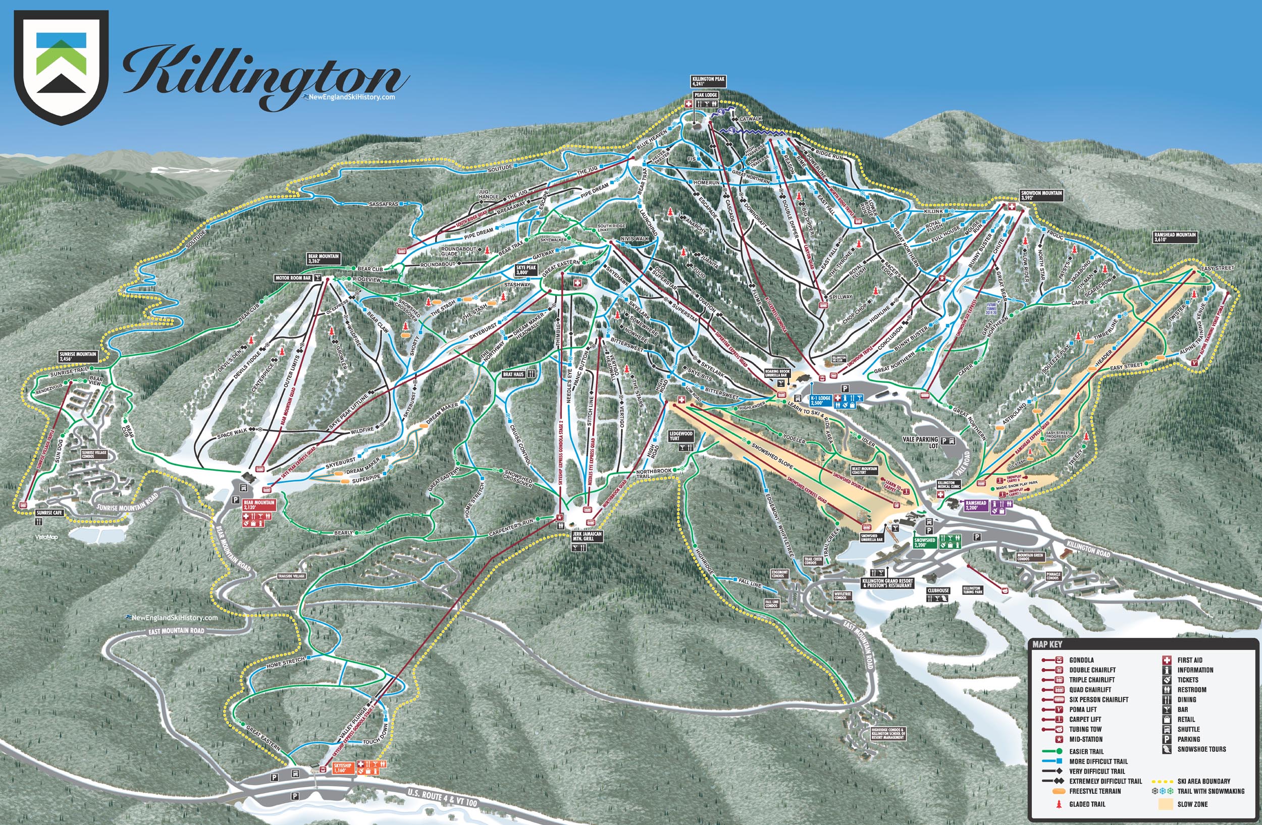 2018-19 Killington Trail Map