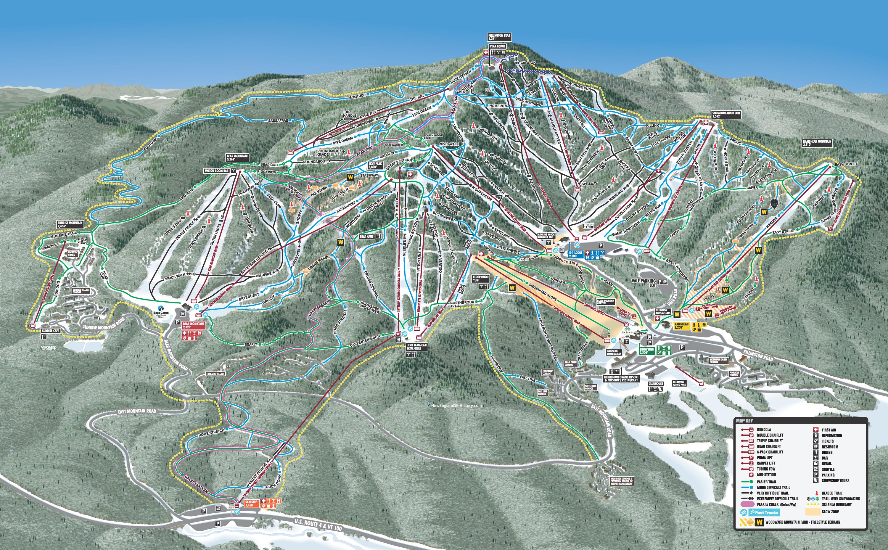 2021-22 Killington Trail Map