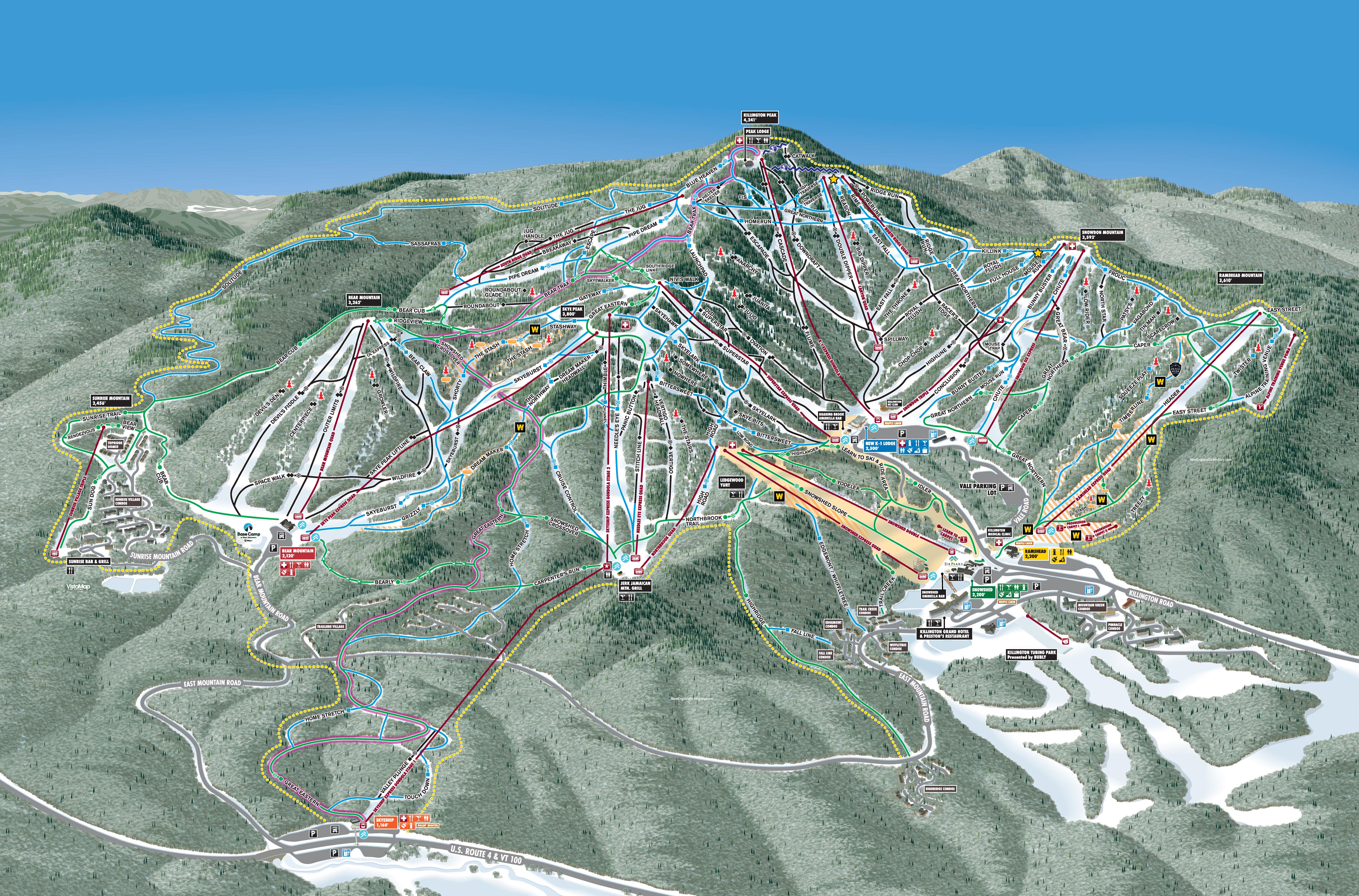 2022-23 Killington Trail Map