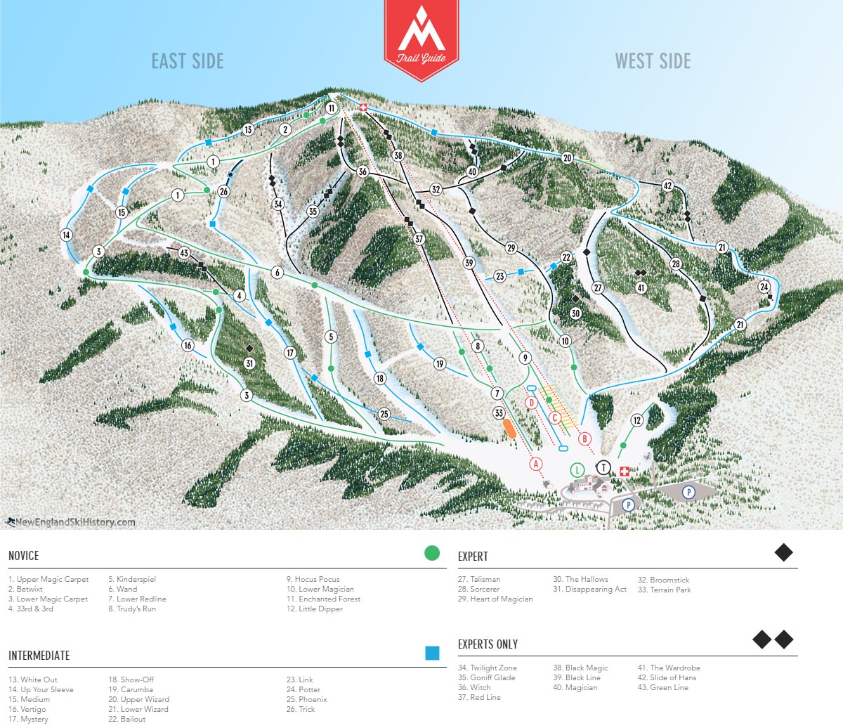 2016-17 Magic Mountain Trail Map