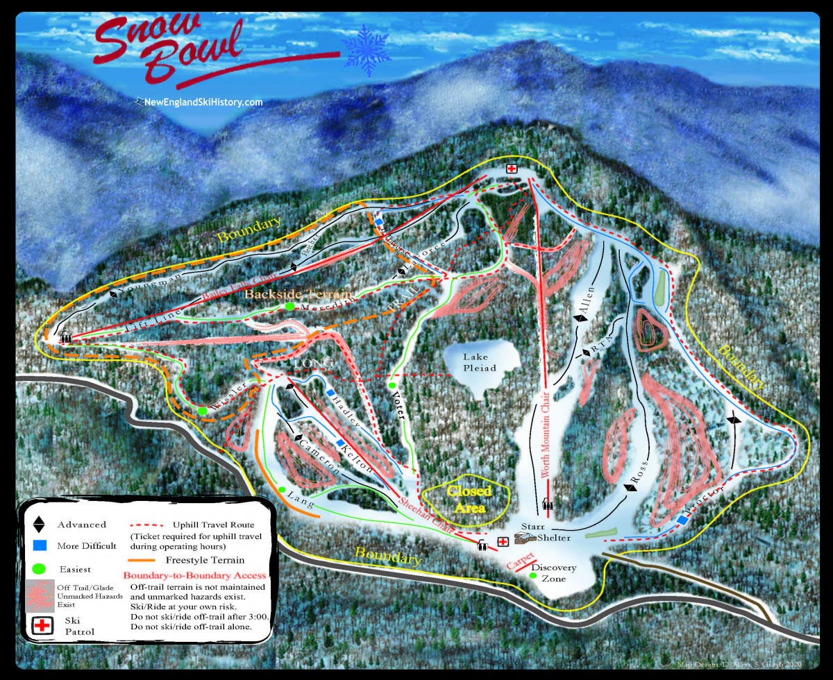 2020-21 Middlebury College Snow Bowl Trail Map