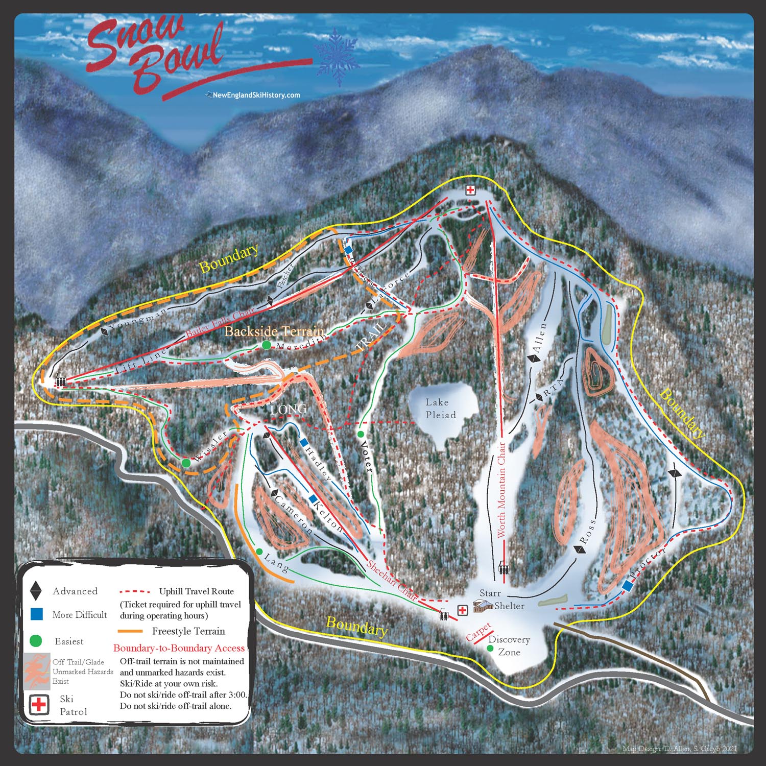 2022-23 Middlebury Snow Bowl Trail Map