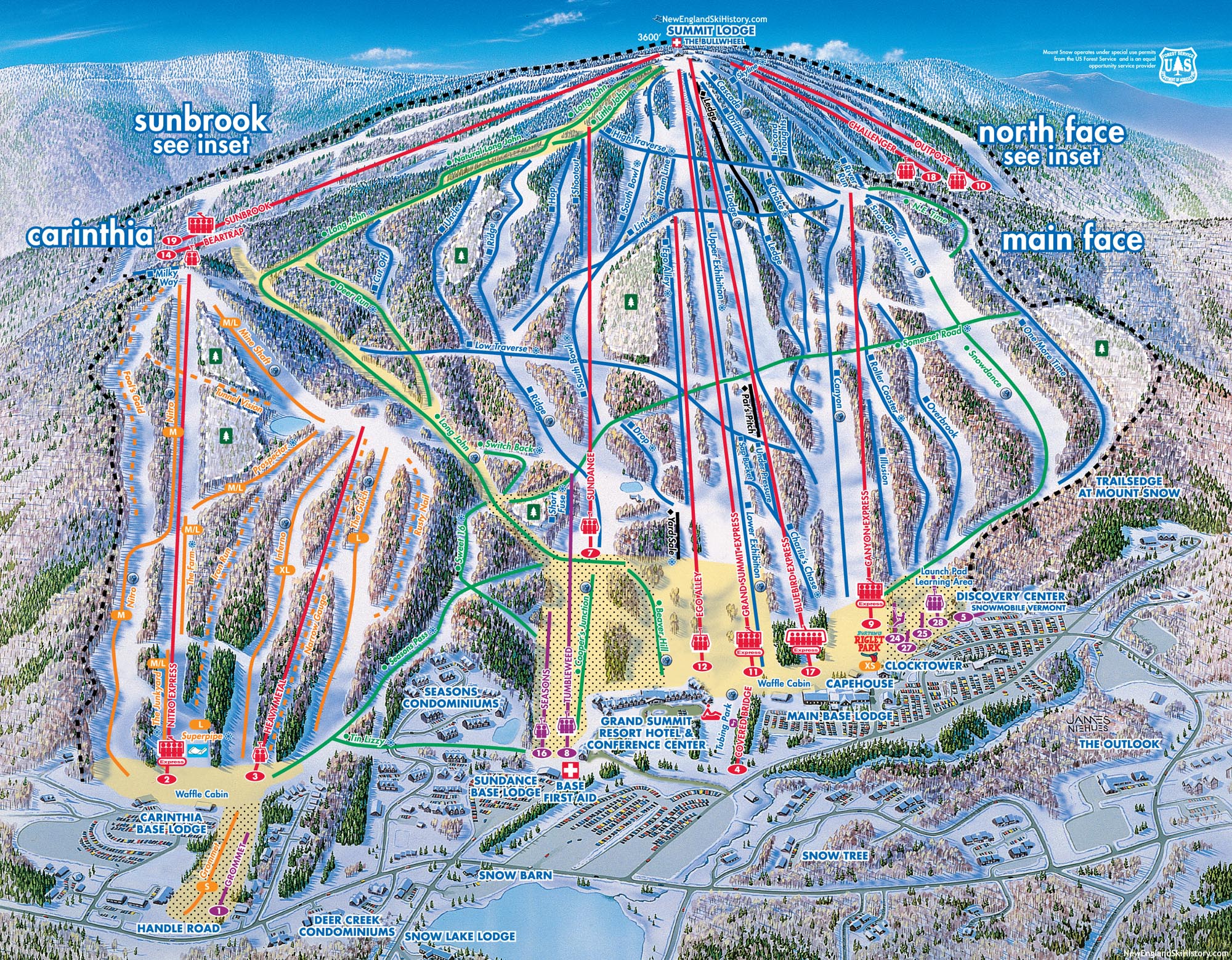 2016-17 Mount Snow Trail Map