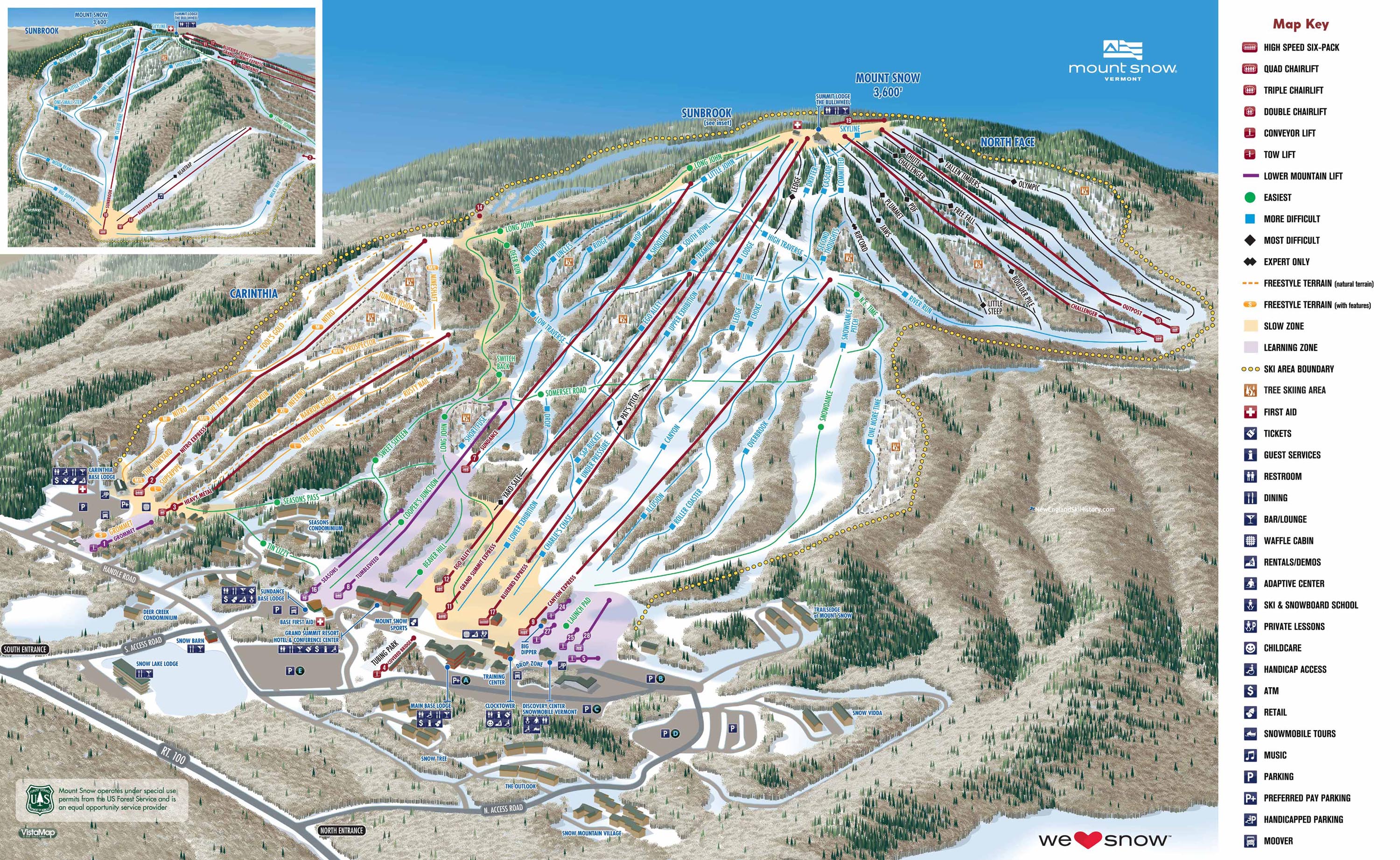 2018-19 Mount Snow Trail Map