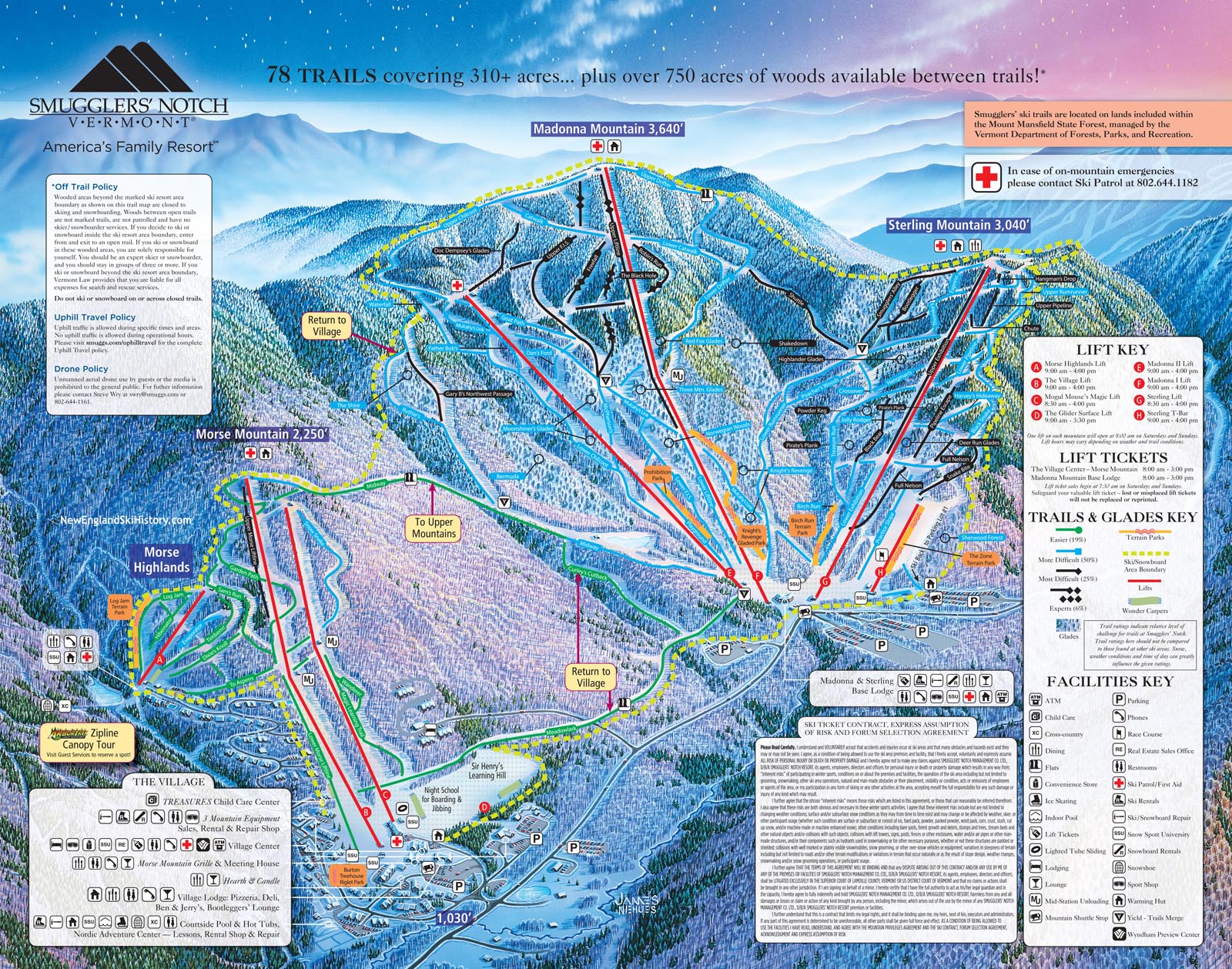 2016-17 Smugglers Notch Trail Map