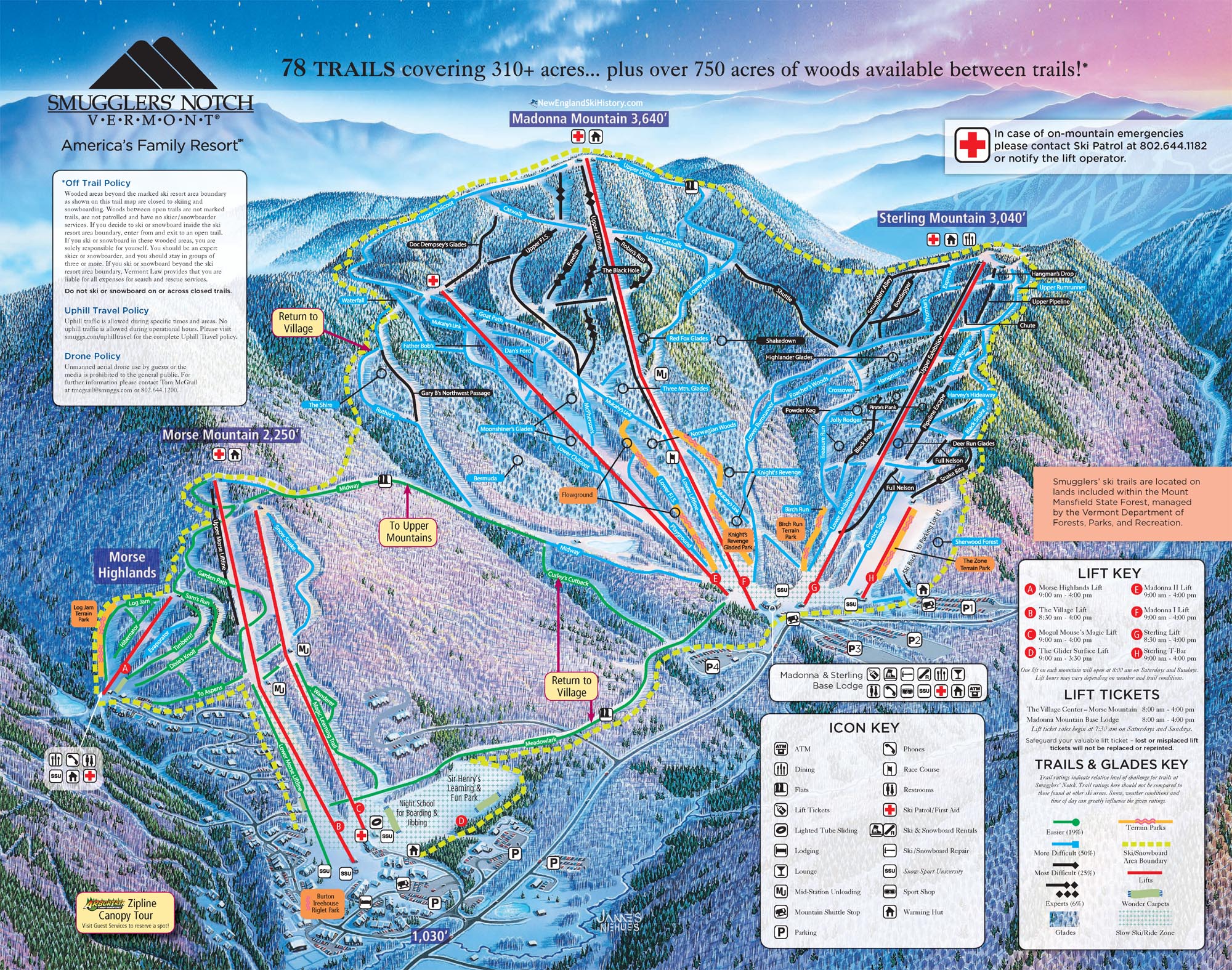 2017-18 Smugglers Notch Trail Map