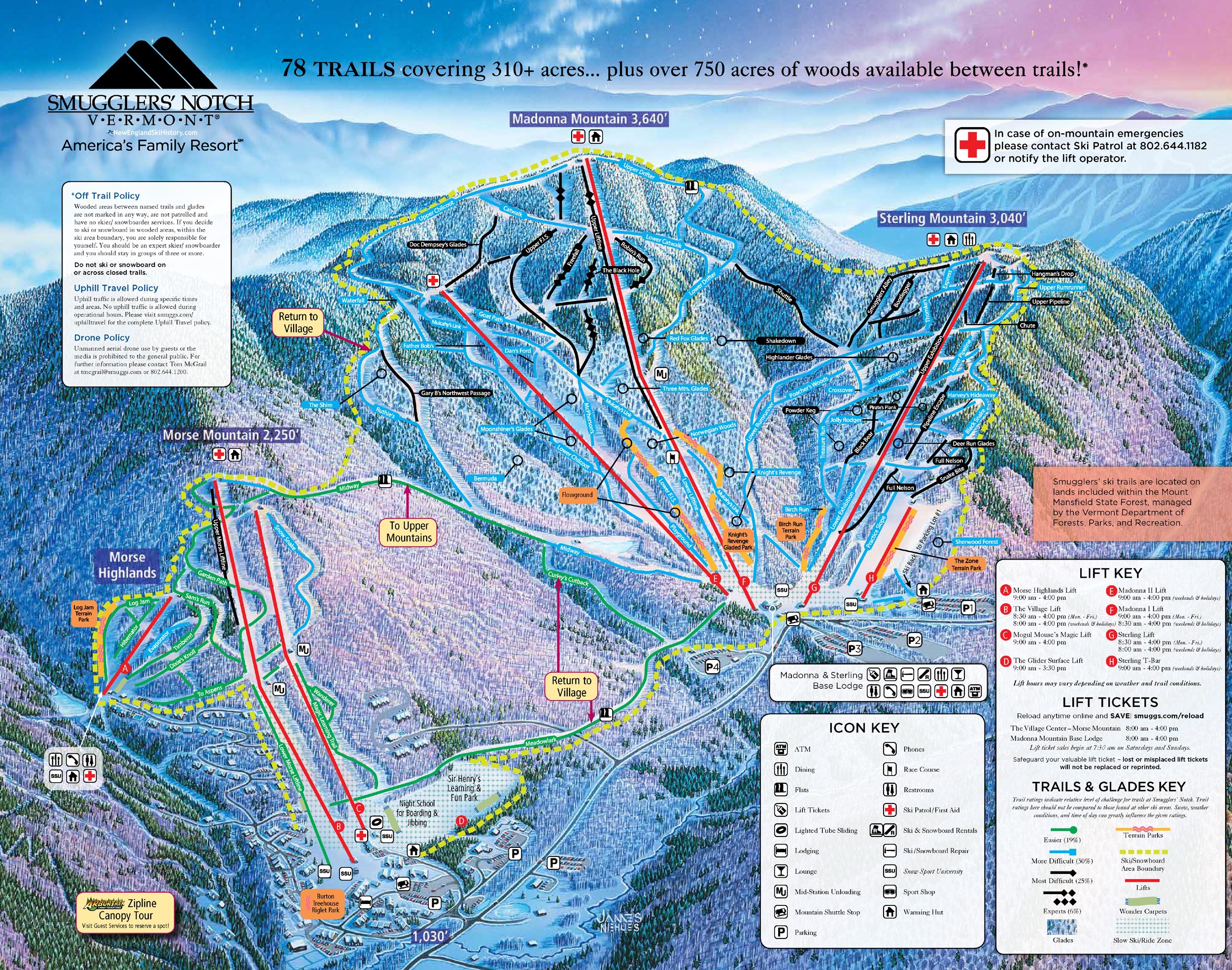 2018-19 Smugglers Notch Trail Map